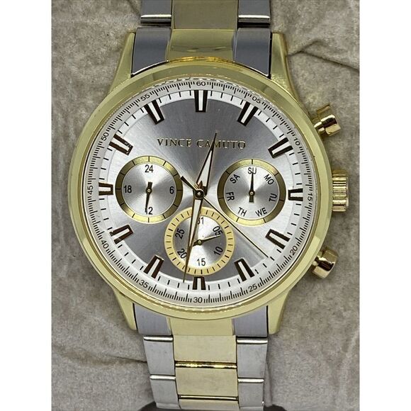 Vince Camuto VC1116TT Unisex Two - Tone Stainless Steel Analog Dial Watch JK34 - Picture 2 of 12
